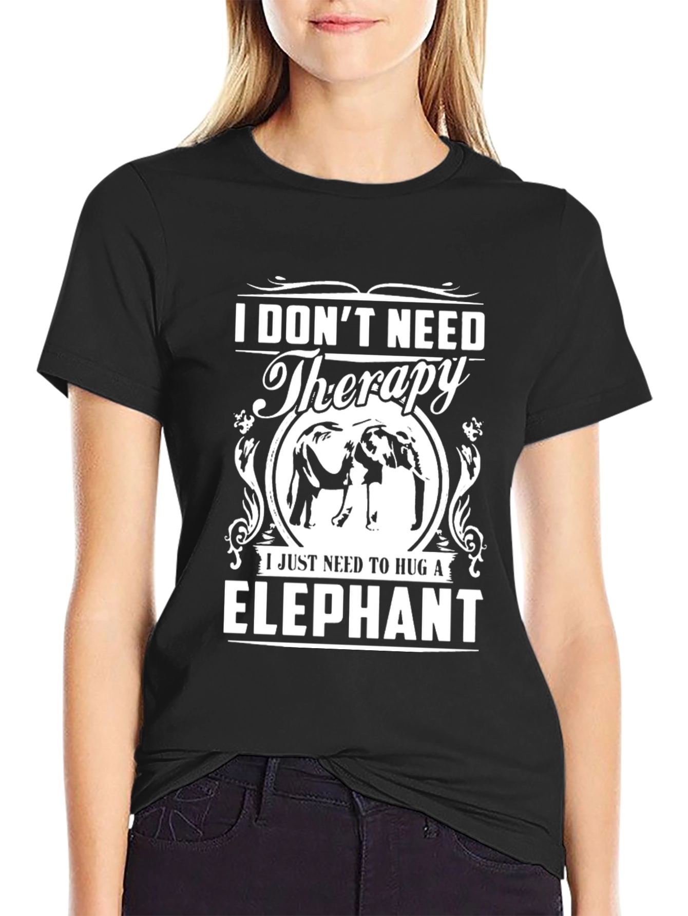 Elephant Hug Therapy Graphic T-Shirt