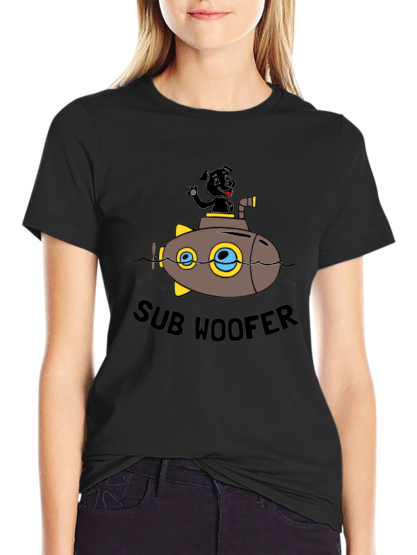 Sub Woofer Graphic Black T-Shirt