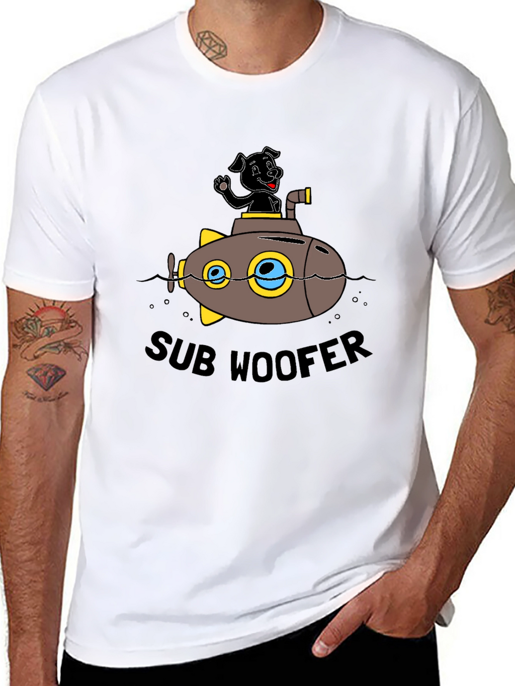 Sub Woofer Graphic Black T-Shirt