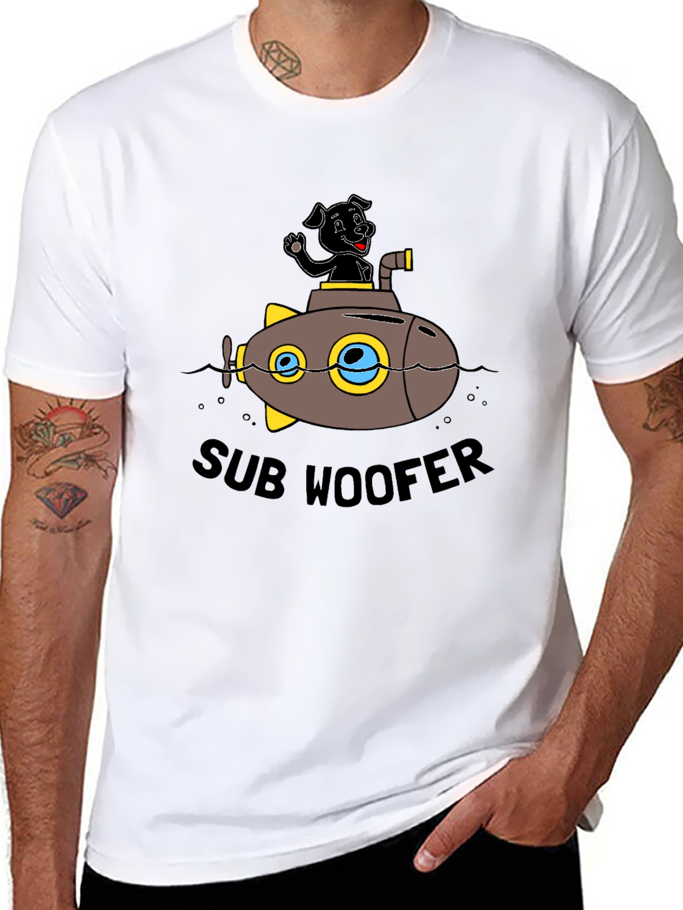 Sub Woofer Graphic Black T-Shirt