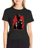 Rabbit Ink Splatter Graphic Tee - Black