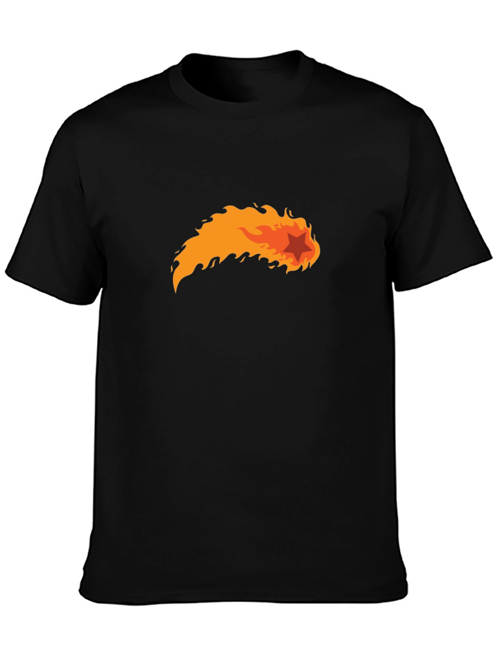 Fiery Star Black T-Shirt - Bold Graphic Tee