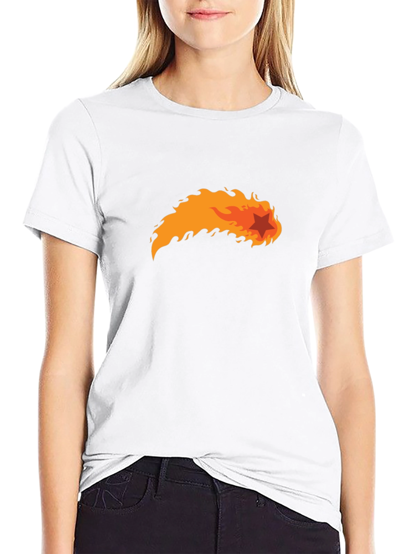 Fiery Star Black T-Shirt - Bold Graphic Tee