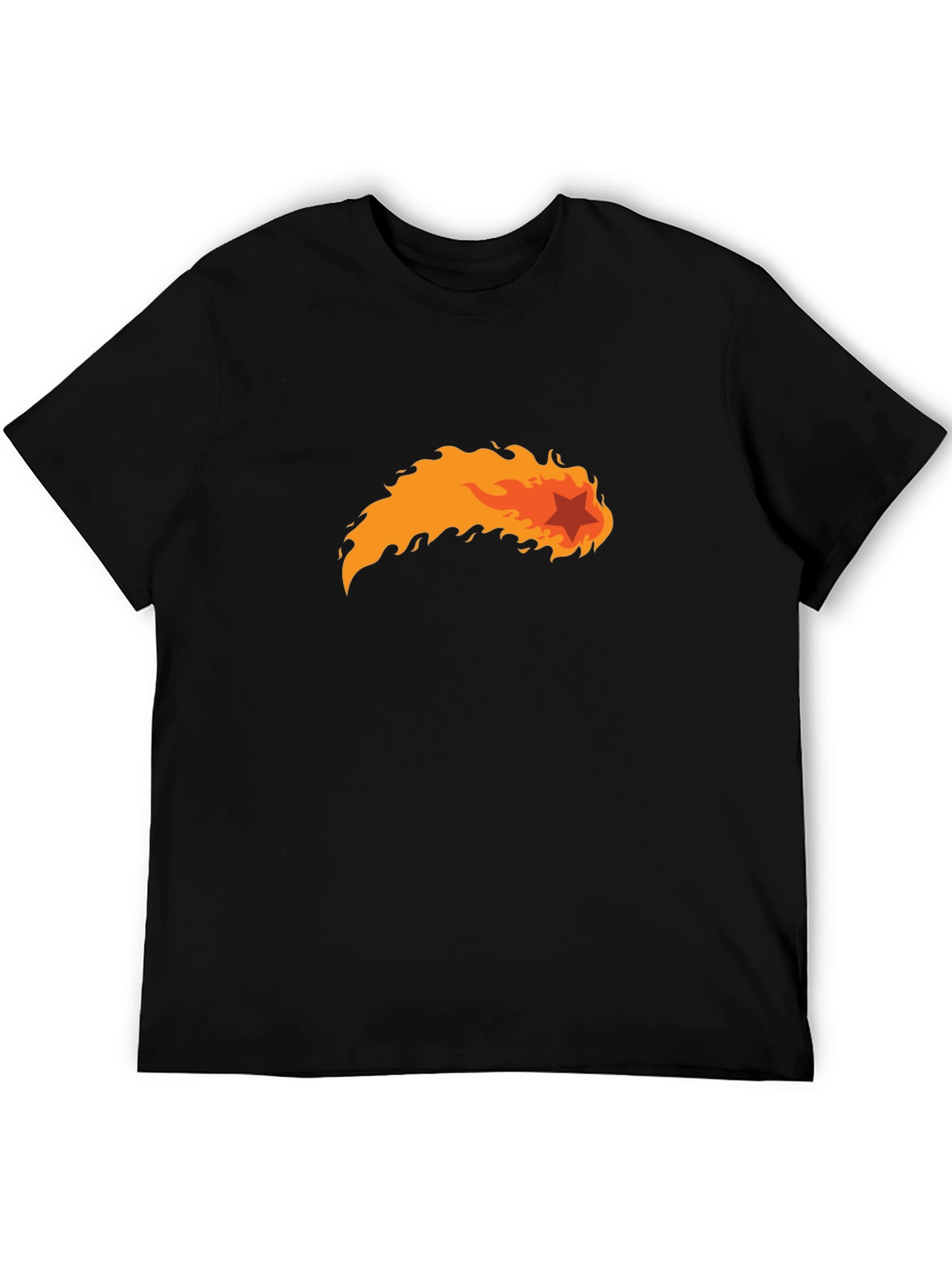 Fiery Star Black T-Shirt - Bold Graphic Tee