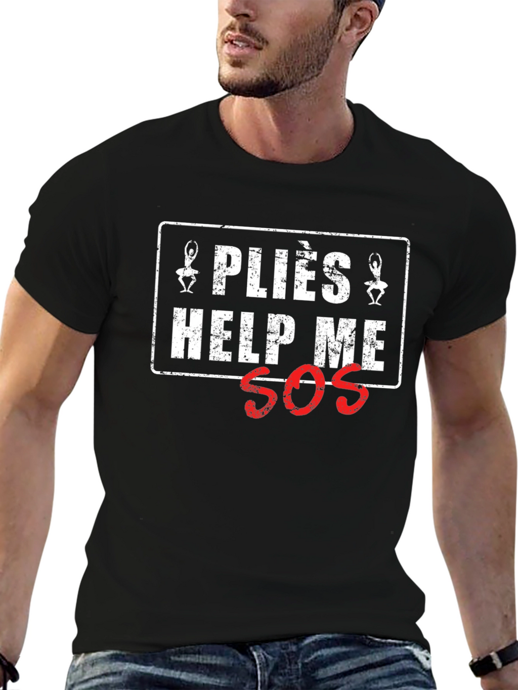 Pliés Help Me SOS Graphic T-Shirt - Black