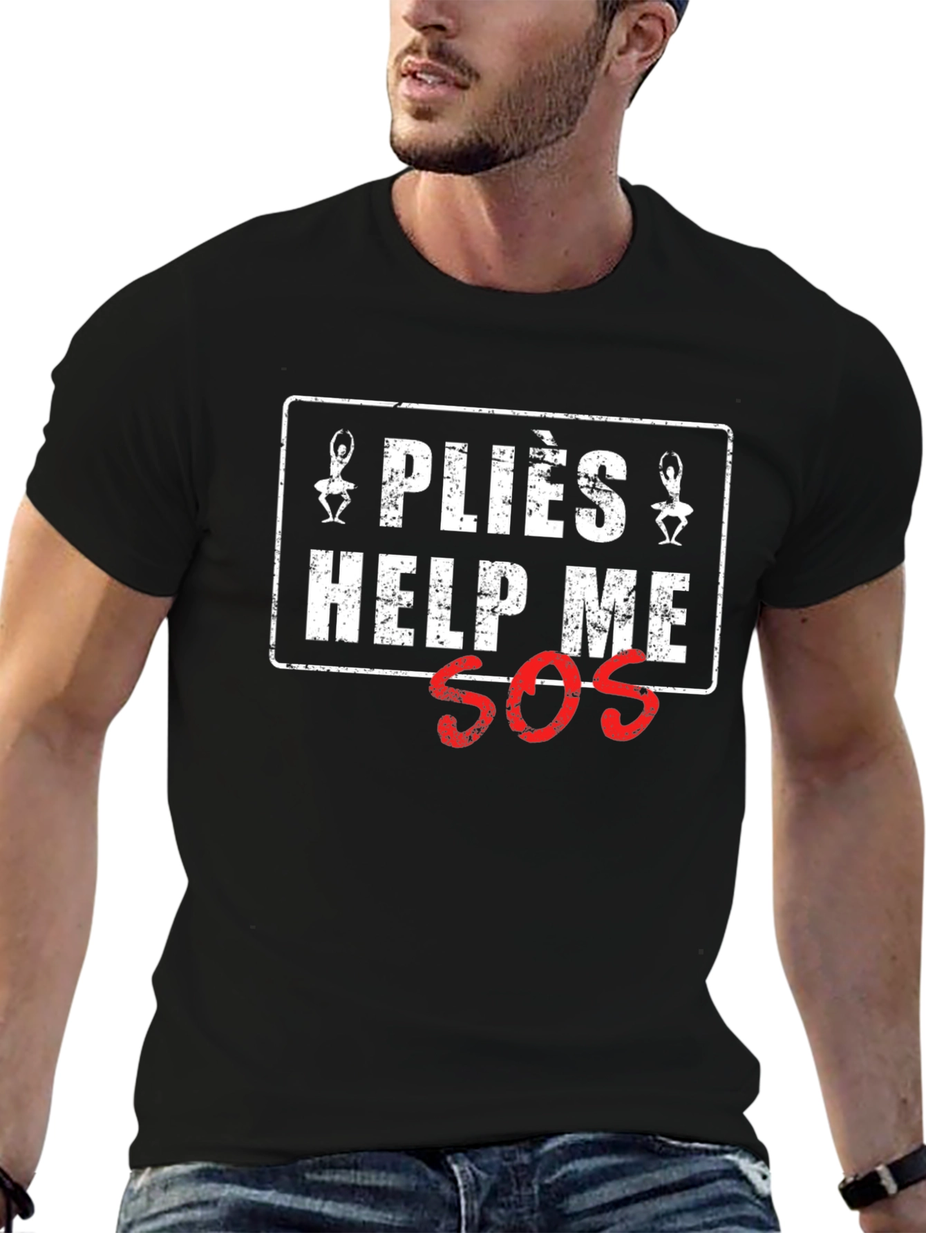 Pliés Help Me SOS Graphic T-Shirt - Black