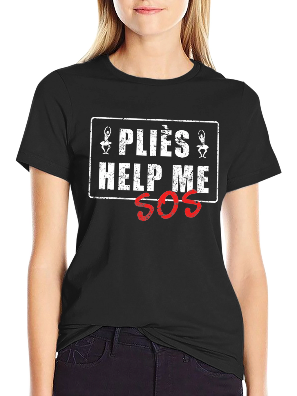 Pliés Help Me SOS Graphic T-Shirt - Black