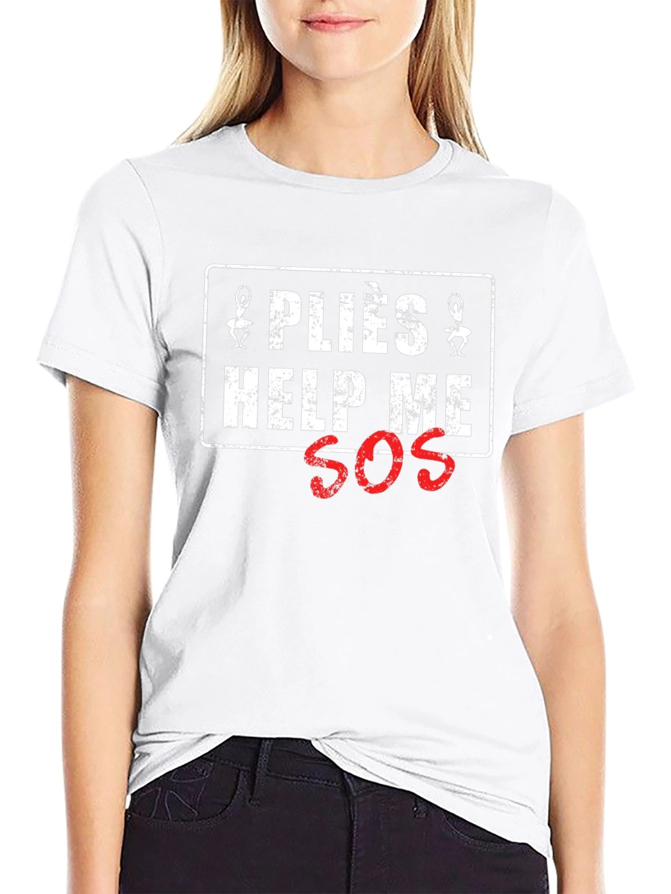 Pliés Help Me SOS Graphic T-Shirt - Black