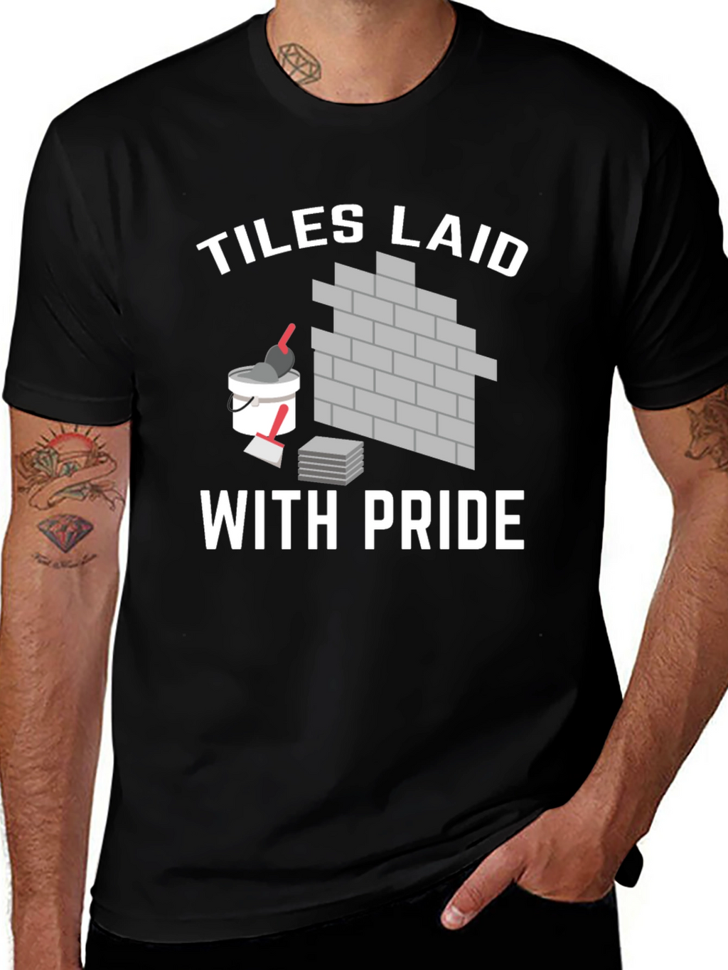 Tiles Laid With Pride Black T-Shirt