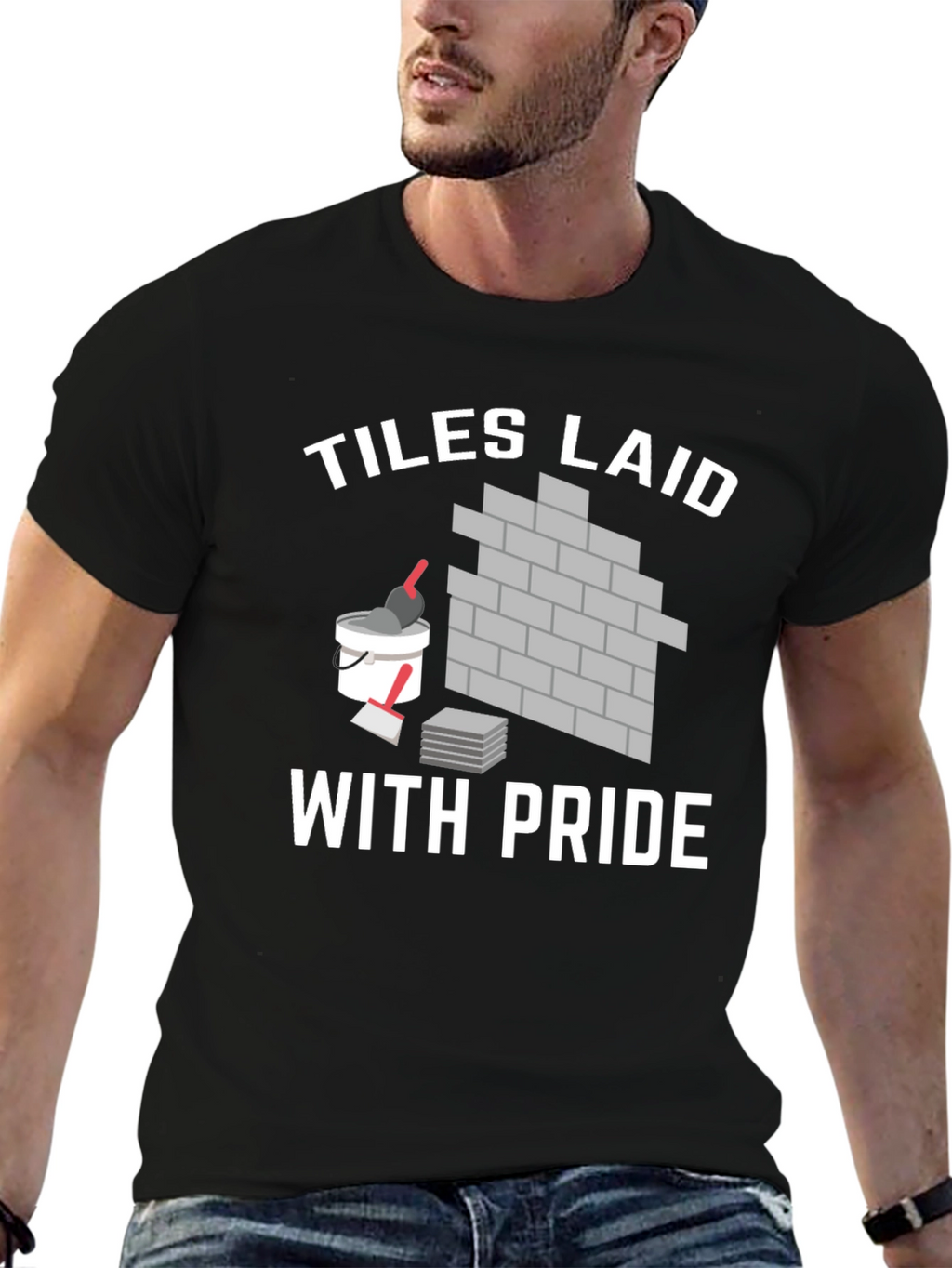 Tiles Laid With Pride Black T-Shirt