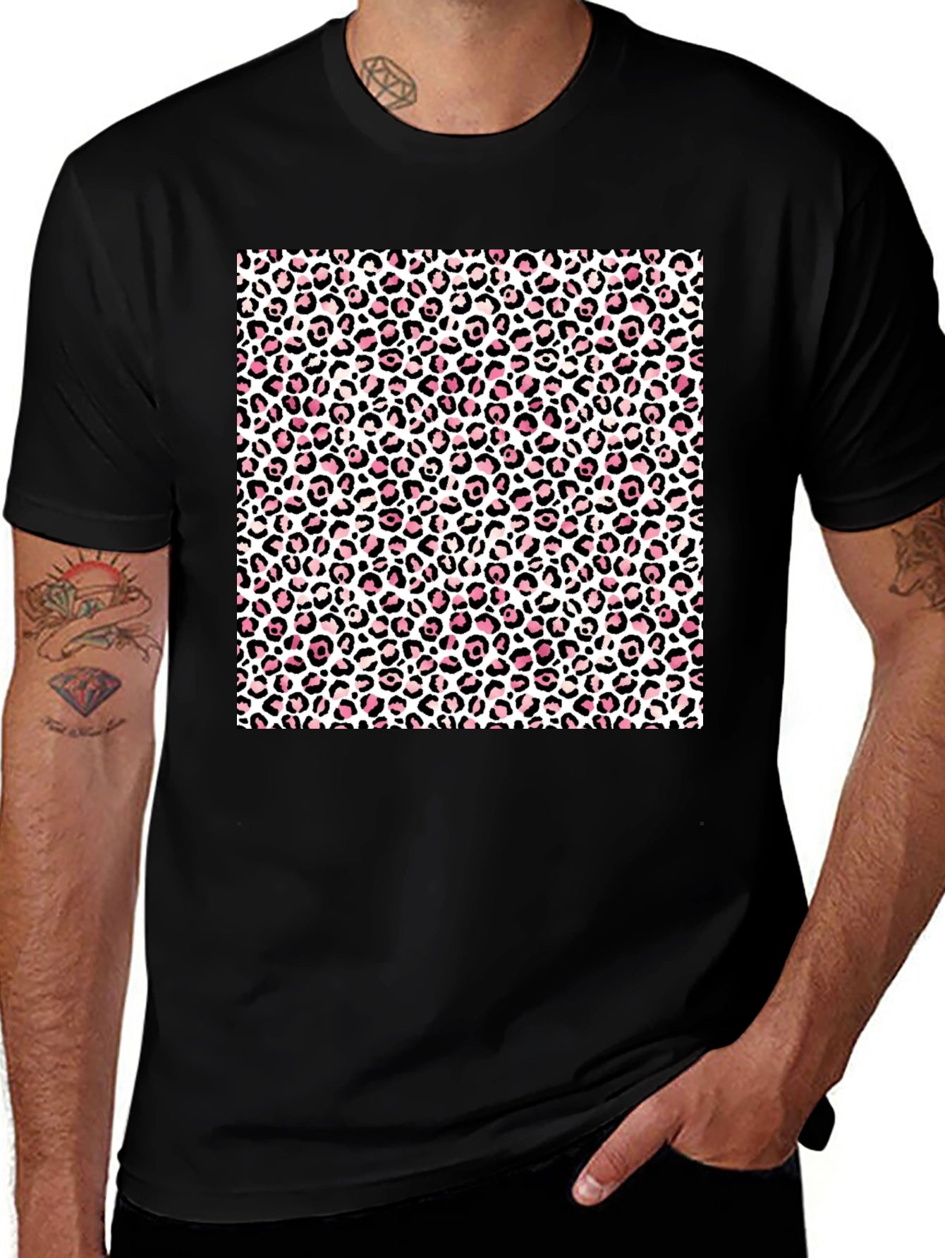 Leopard Print Black T-Shirt