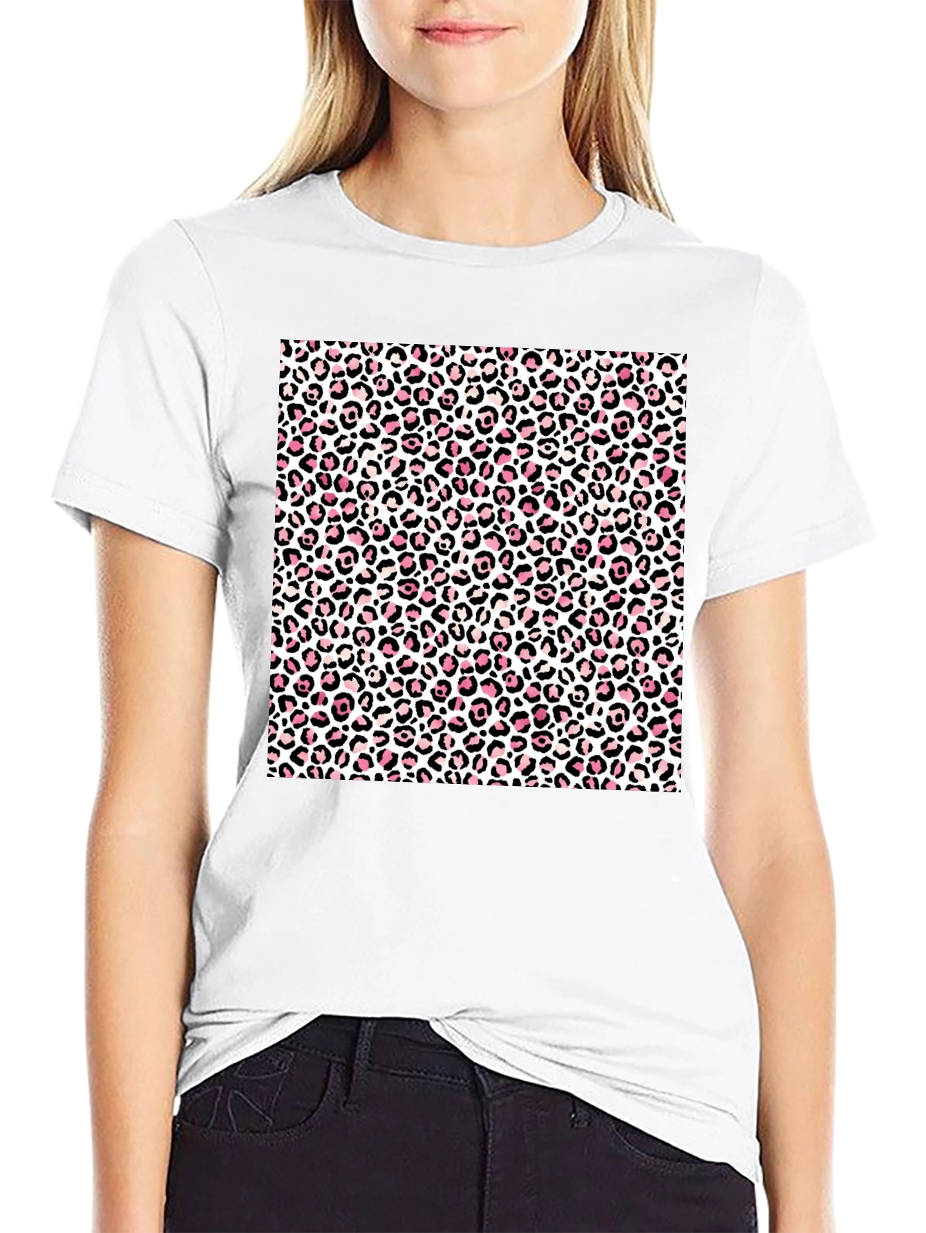 Leopard Print Black T-Shirt