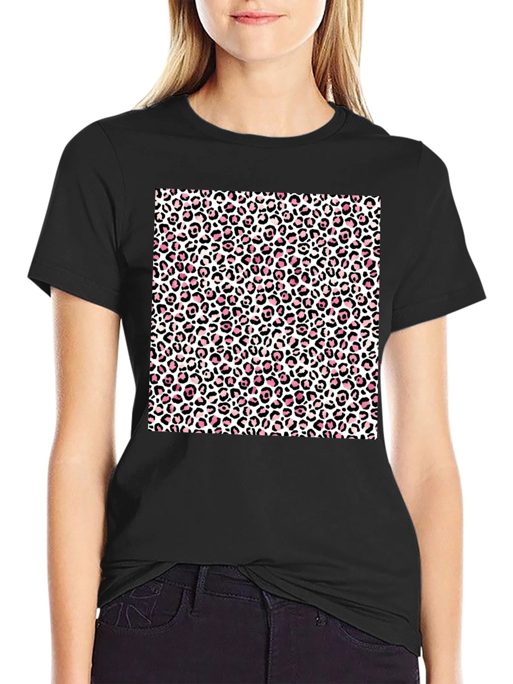 Leopard Print Black T-Shirt