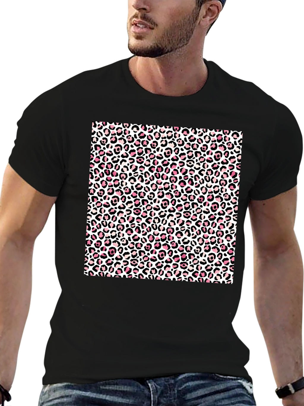 Leopard Print Black T-Shirt
