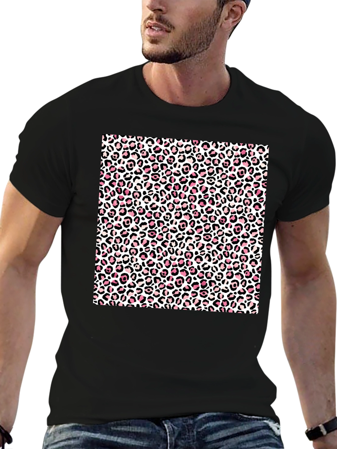 Leopard Print Black T-Shirt