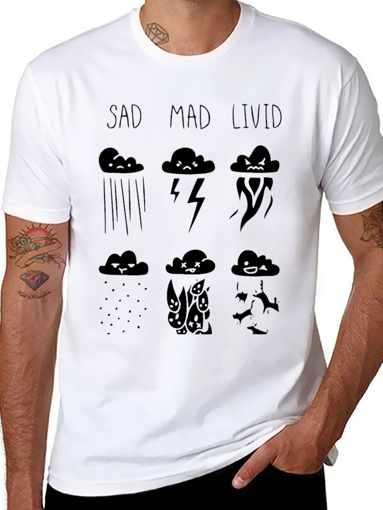 Mood Cloud T-Shirt - Sad Mad Livid