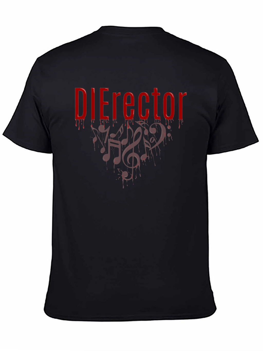 DIErector Black T-Shirt - Bloody Music Notes