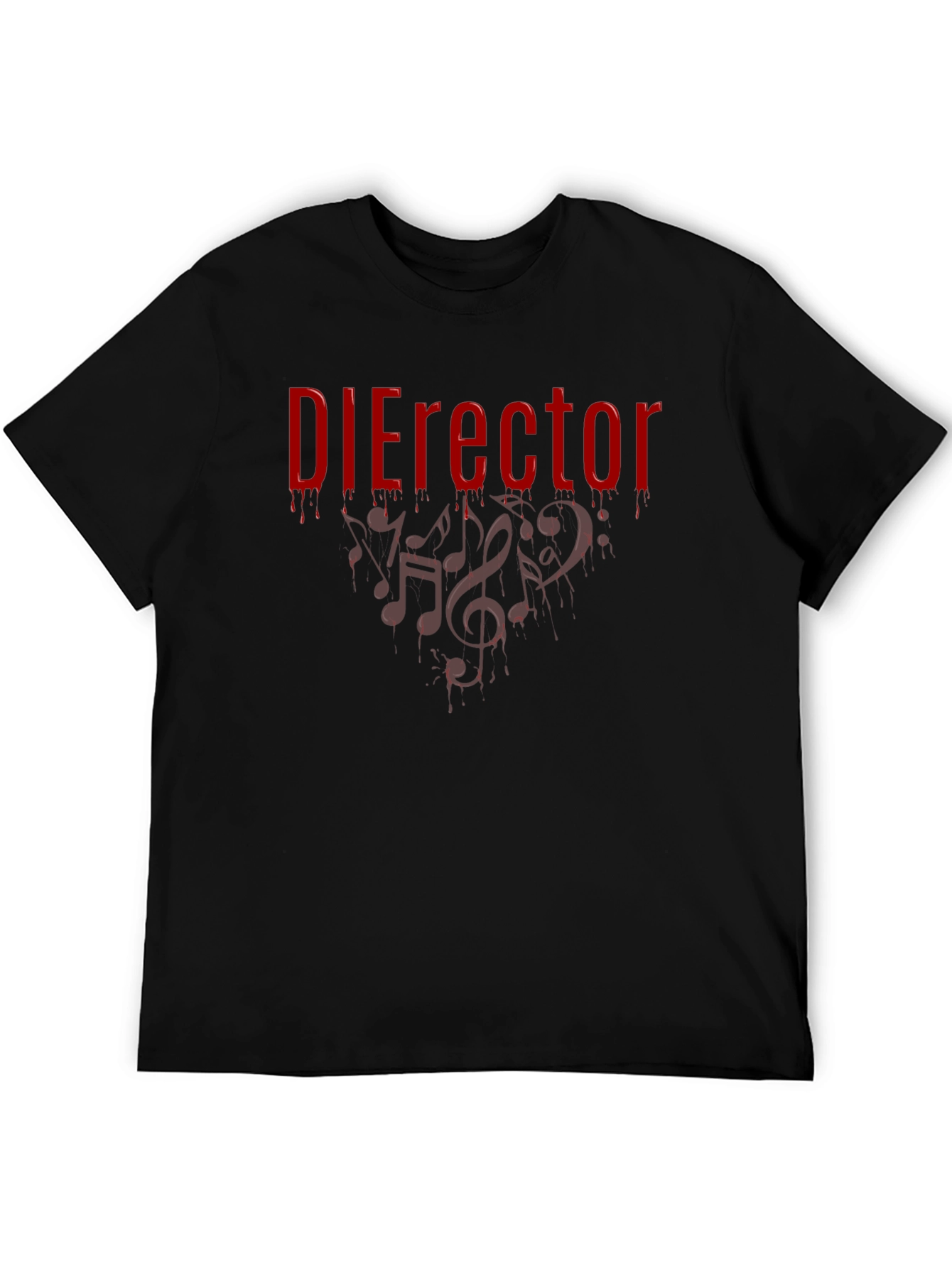 DIErector Black T-Shirt - Bloody Music Notes