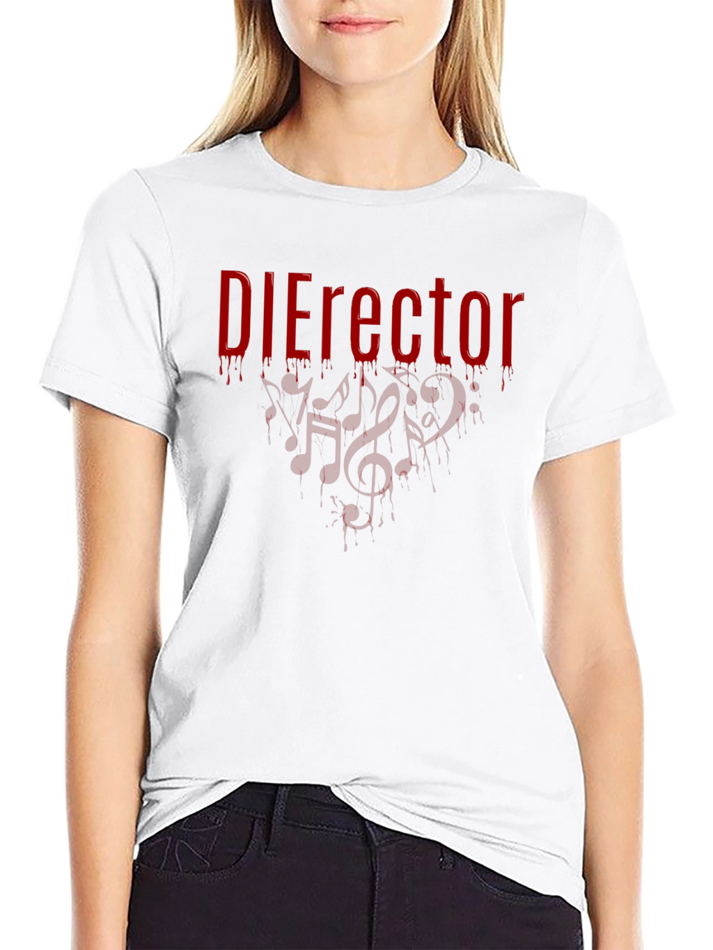 DIErector Black T-Shirt - Bloody Music Notes