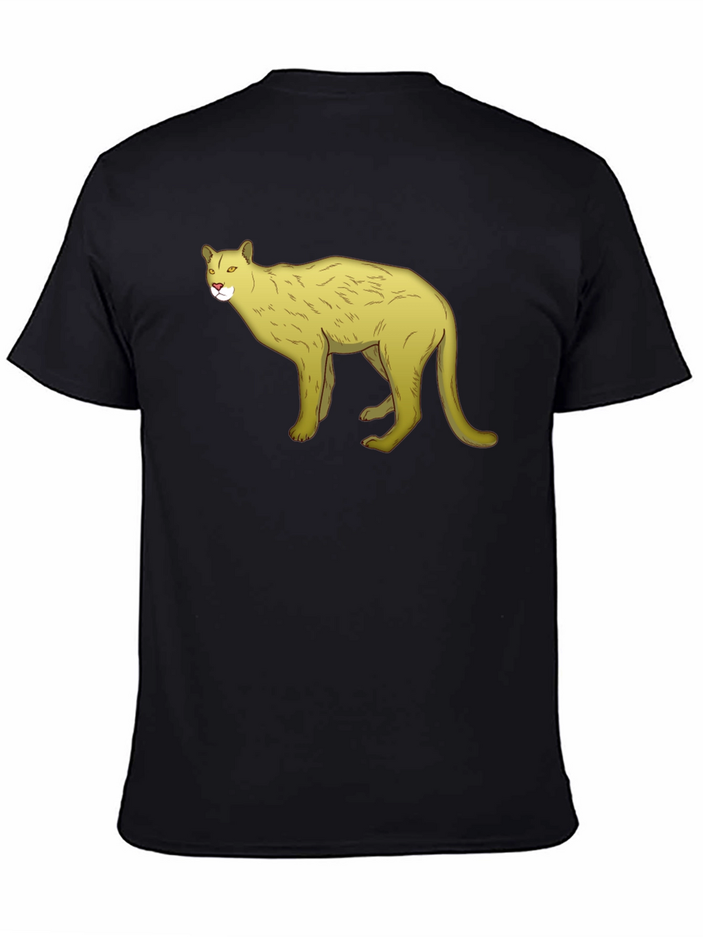 Black Tee with Cool Cougar Design