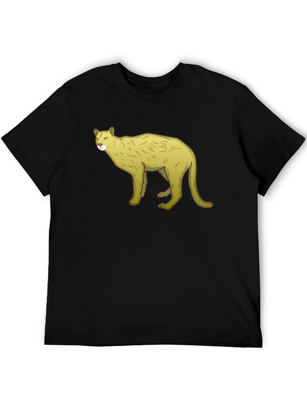 Black Tee with Cool Cougar Design