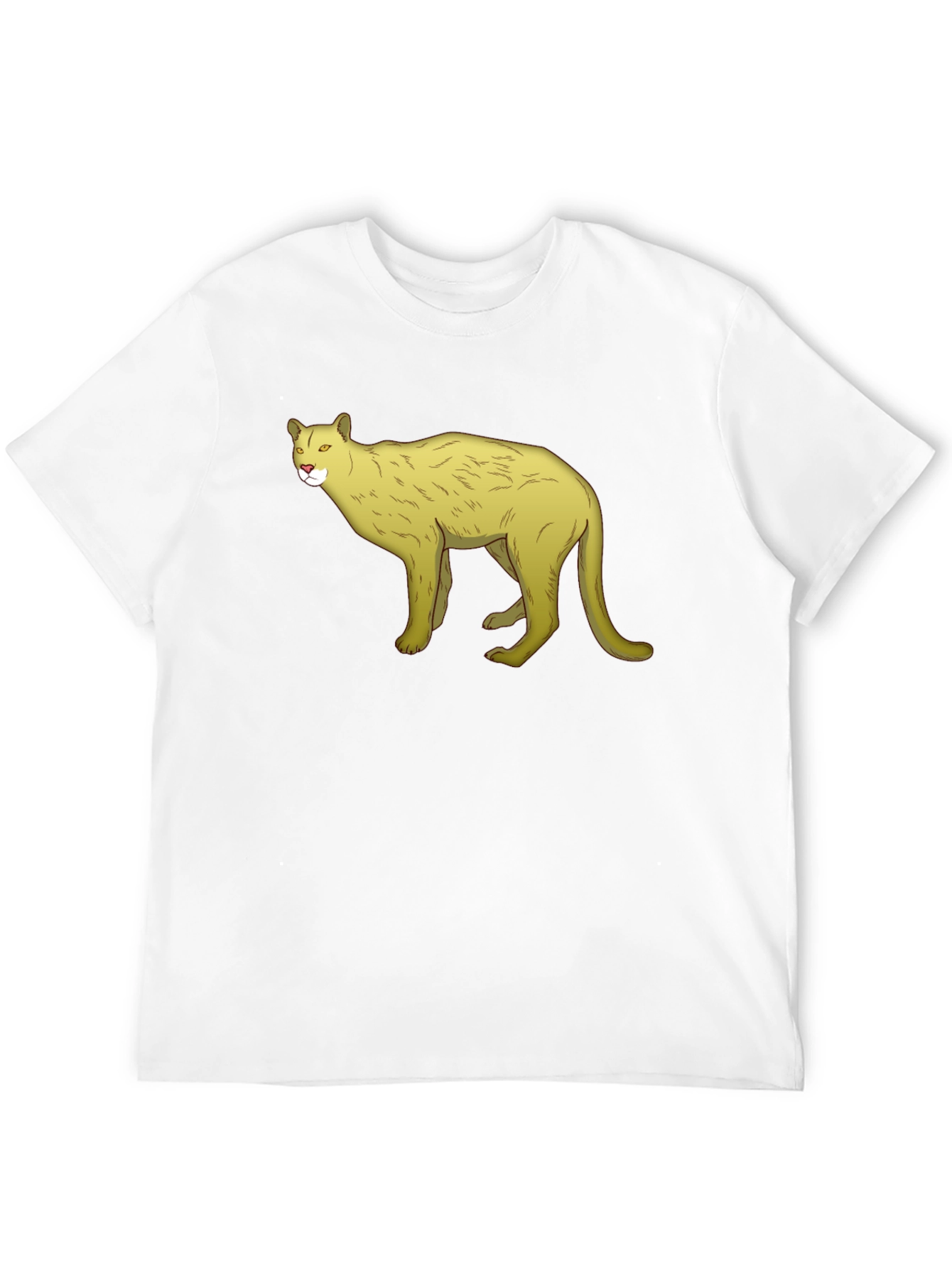 Black Tee with Cool Cougar Design