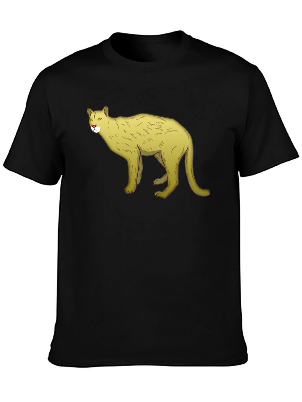 Black Tee with Cool Cougar Design