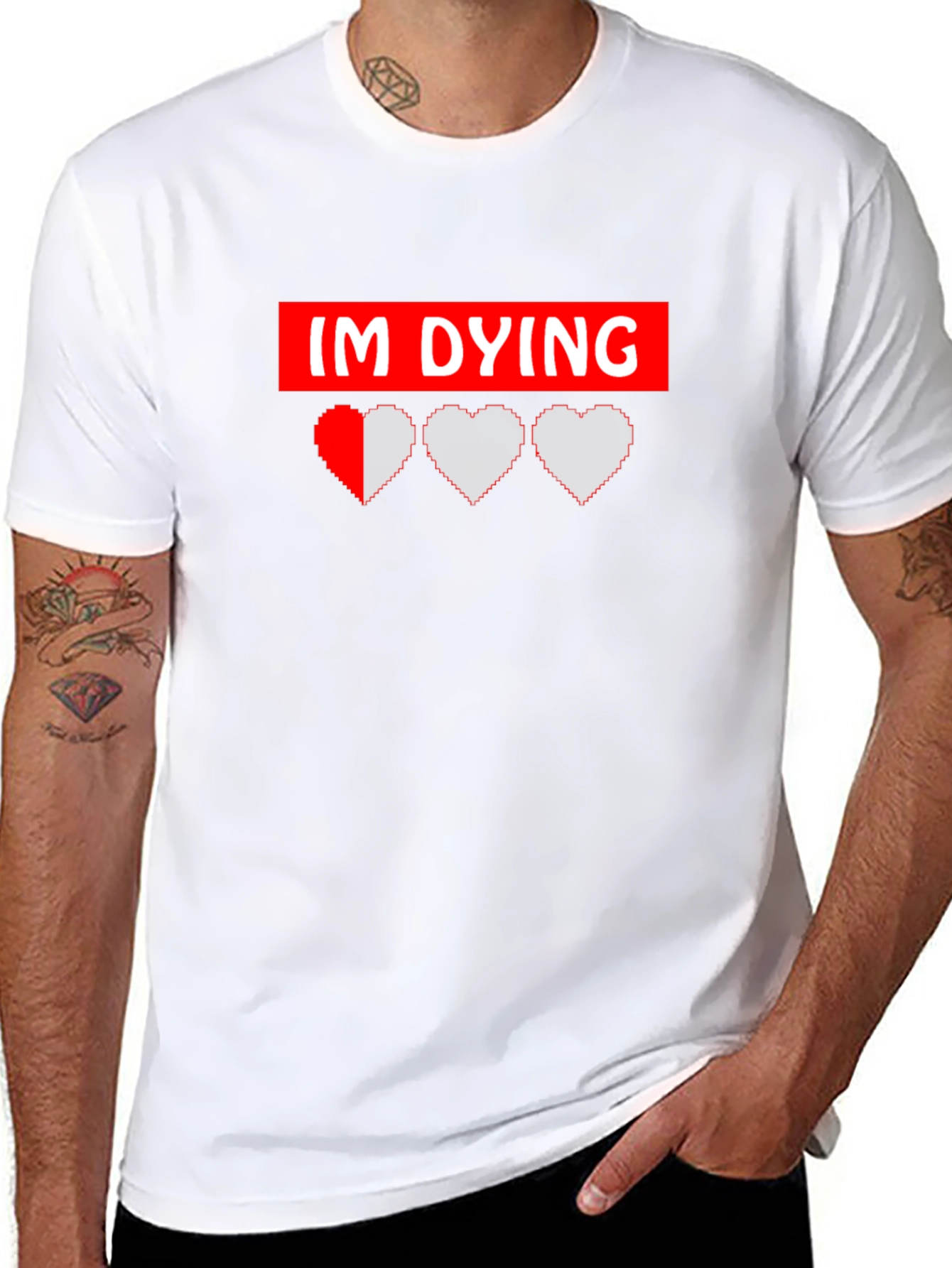 Im Dying Gamer Graphic Tee - Black Cotton T-Shirt