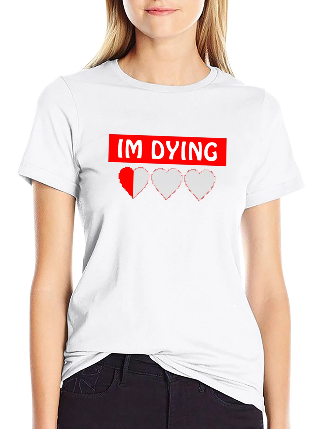 Im Dying Gamer Graphic Tee - Black Cotton T-Shirt