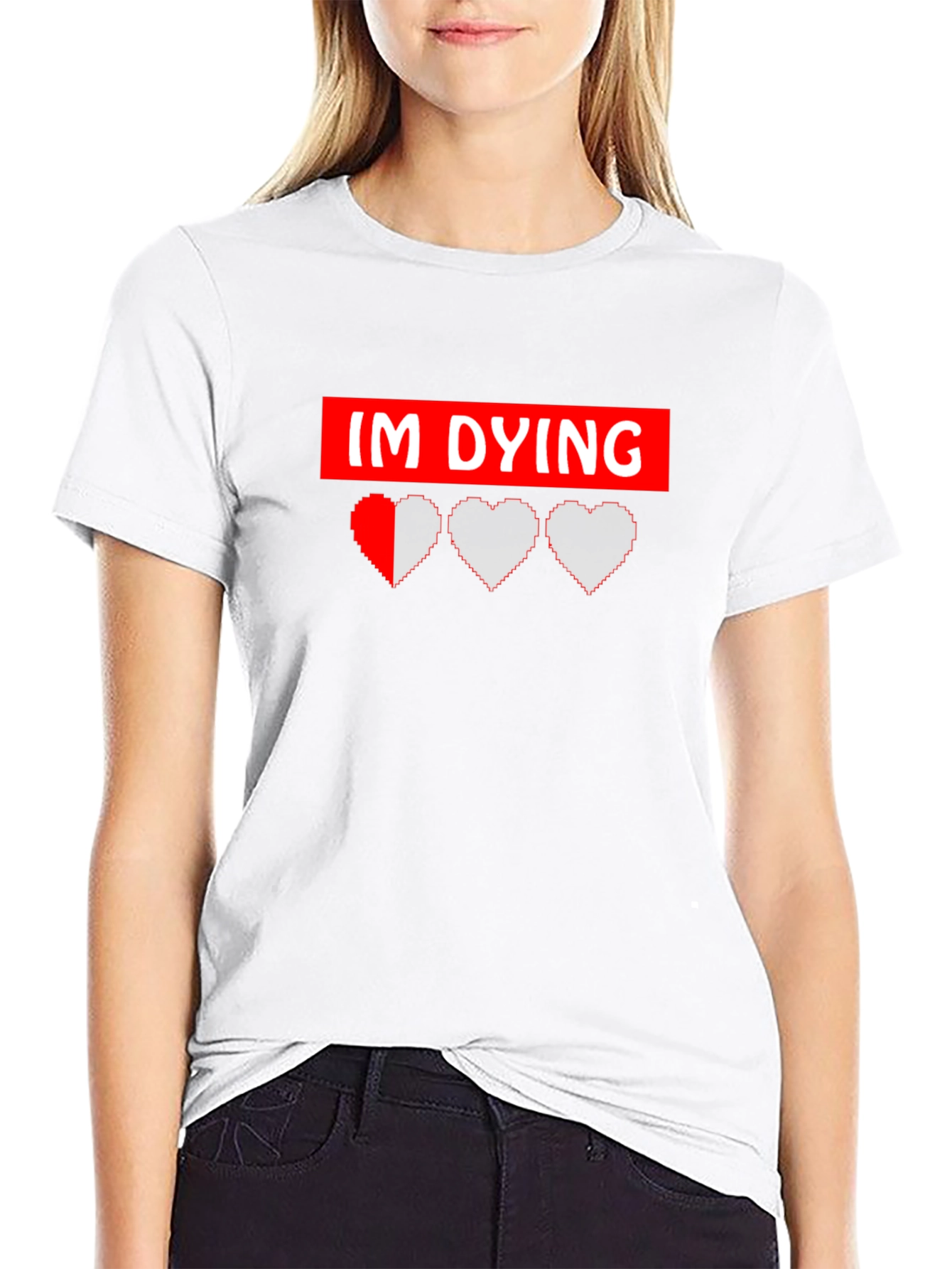 Im Dying Gamer Graphic Tee - Black Cotton T-Shirt