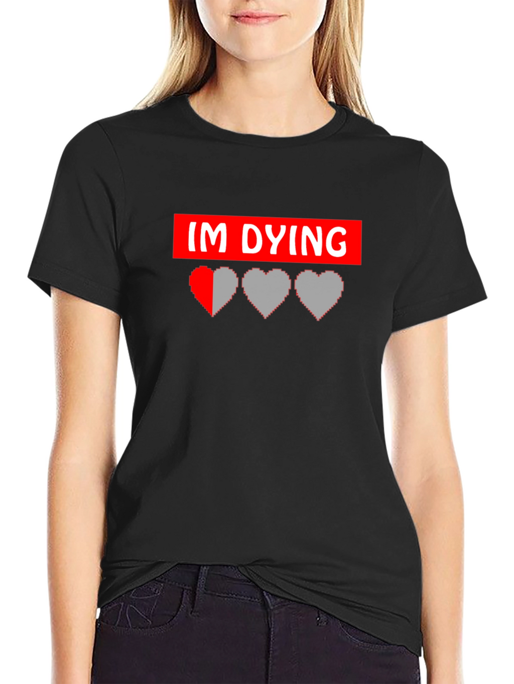 Im Dying Gamer Graphic Tee - Black Cotton T-Shirt