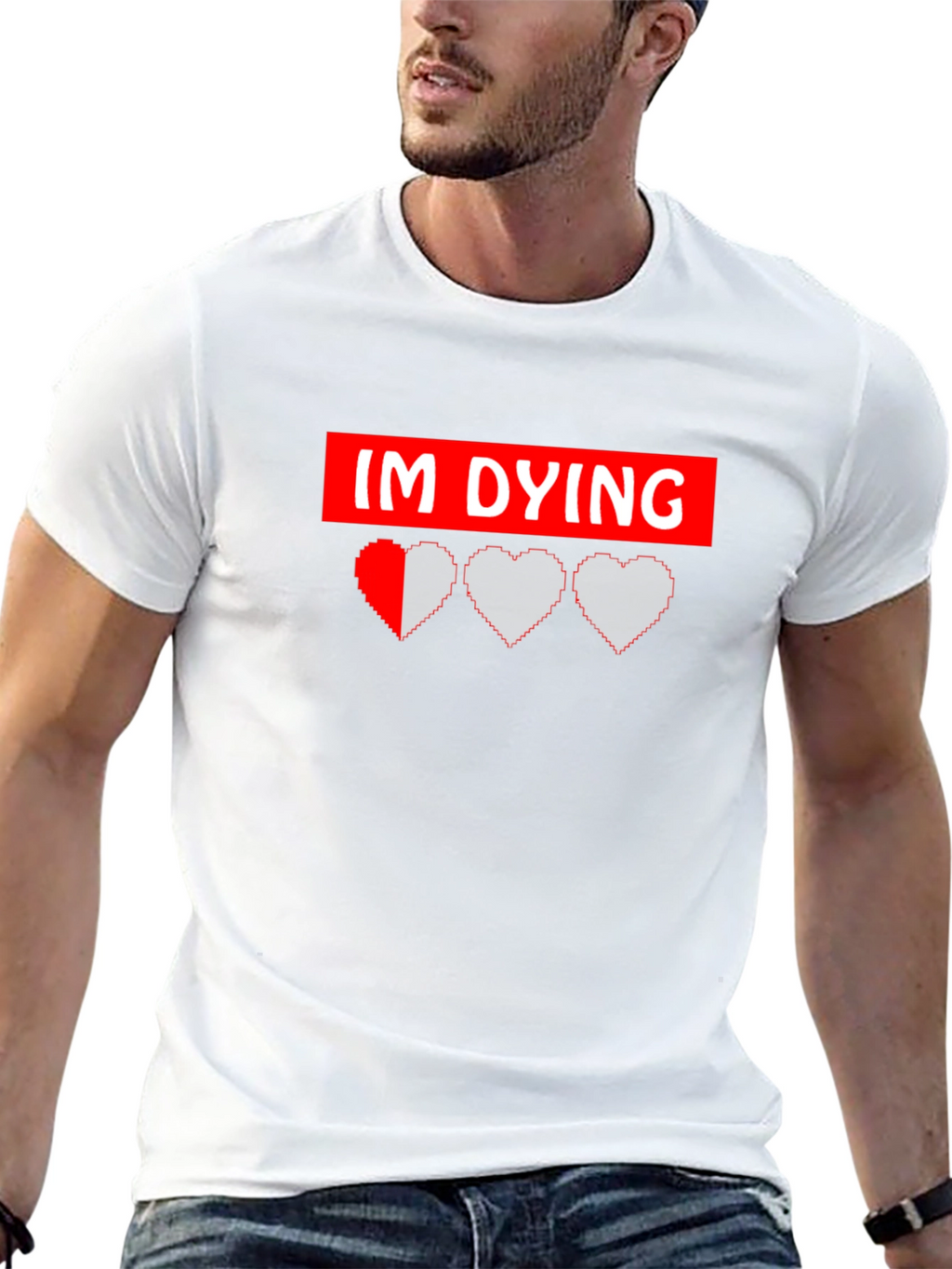 Im Dying Gamer Graphic Tee - Black Cotton T-Shirt