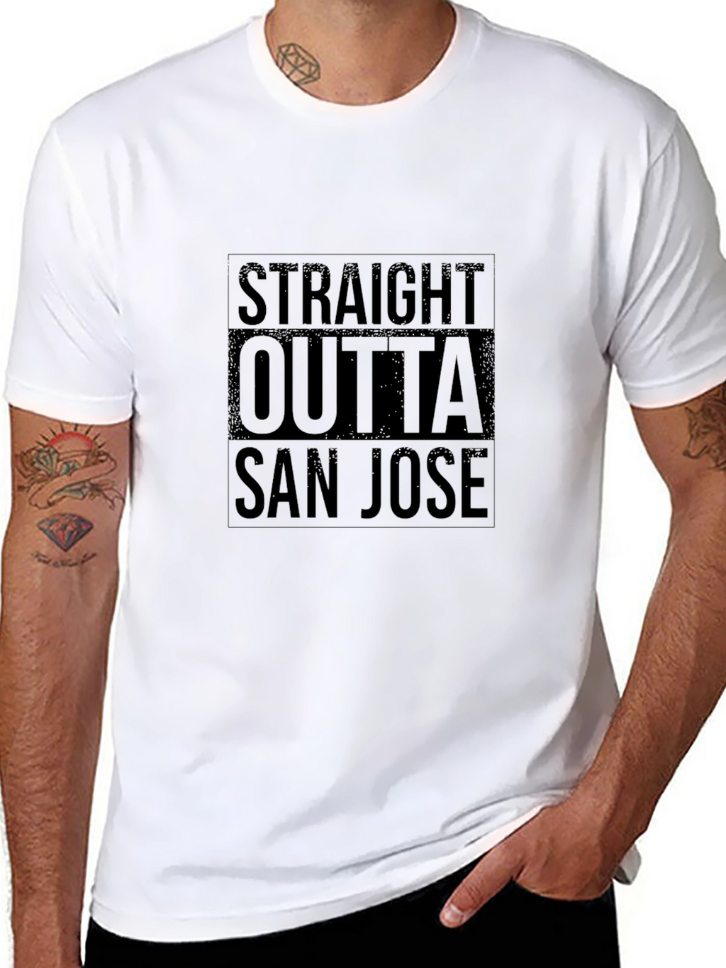 Straight Outta San Jose Black T-Shirt
