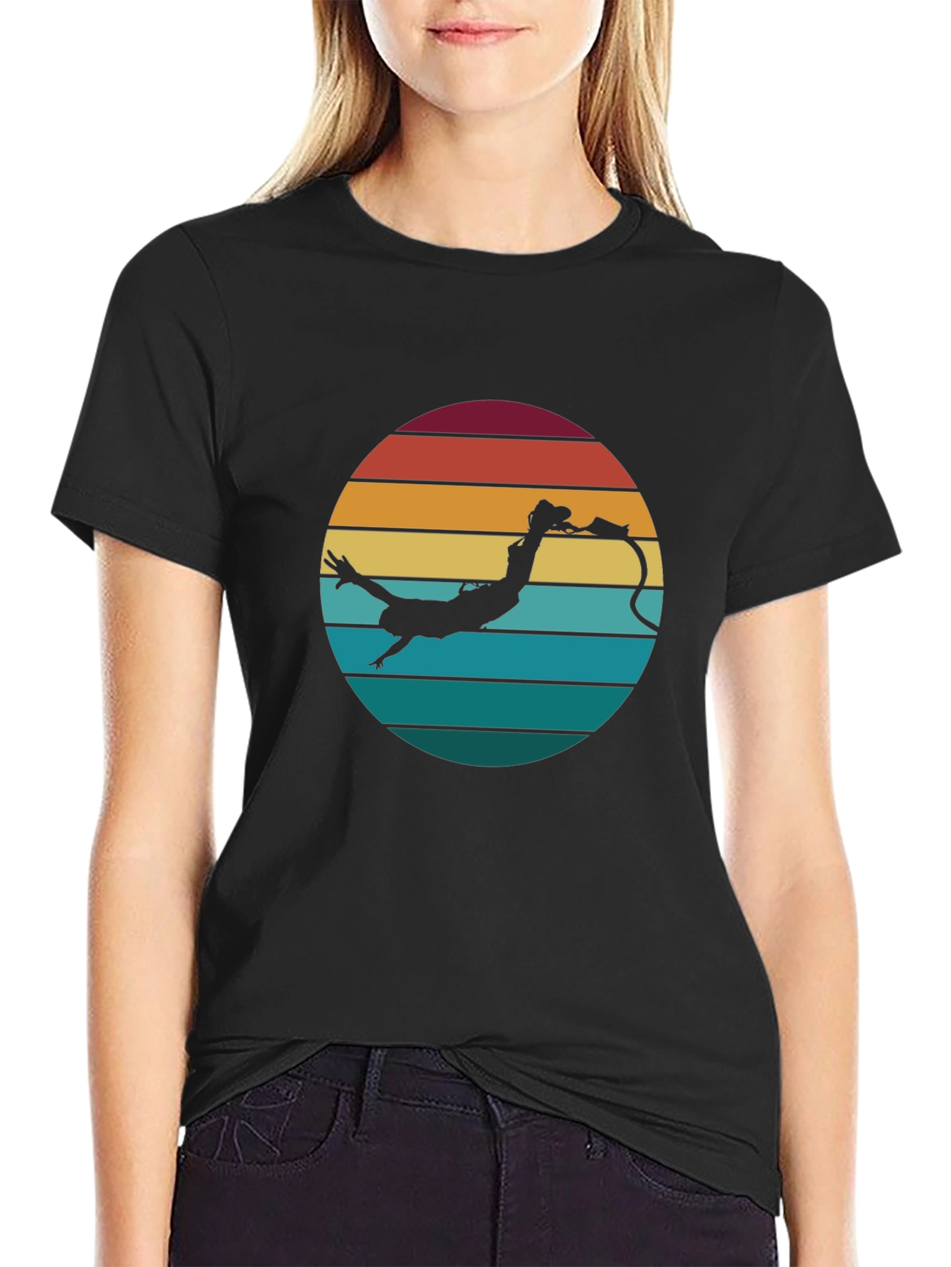 Retro Bungee Jumper T-Shirt - Black