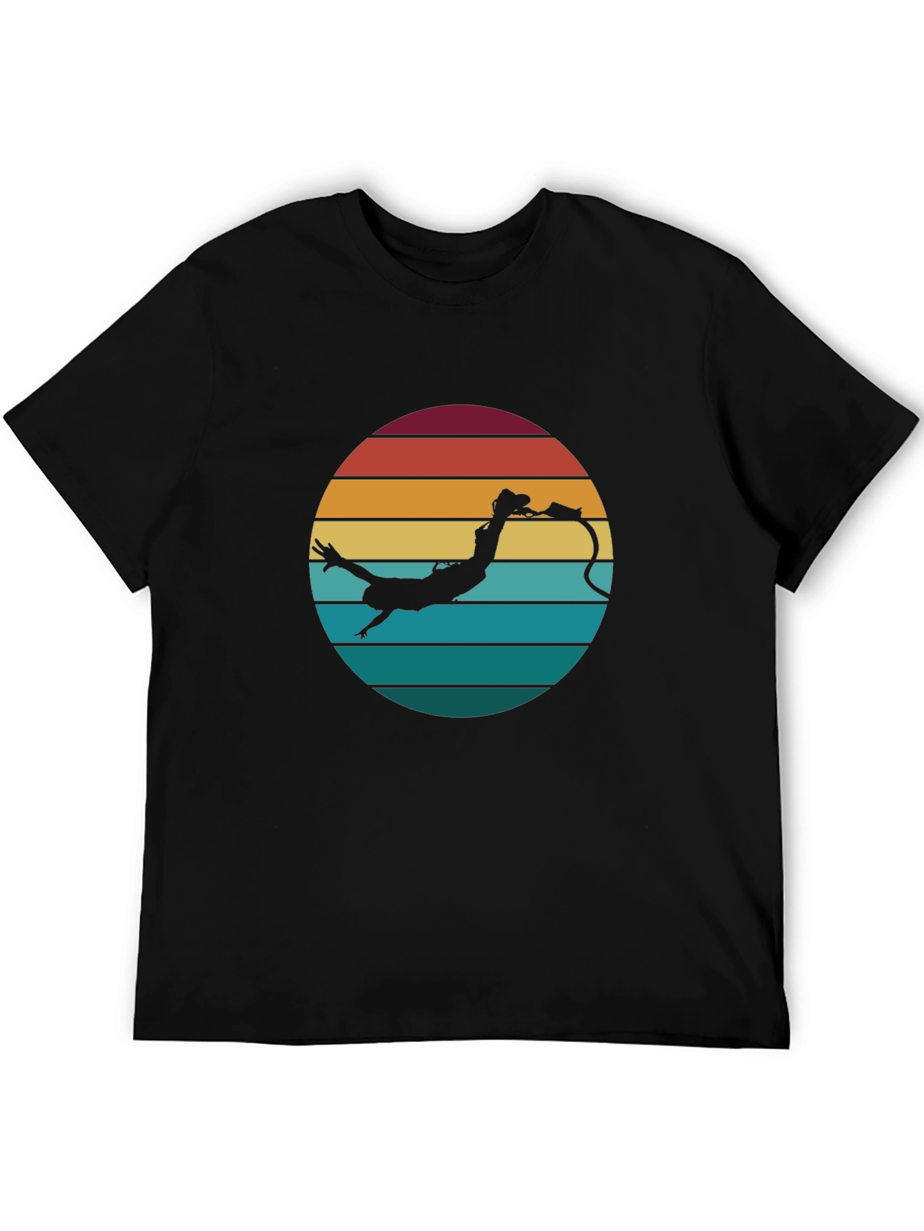 Retro Bungee Jumper T-Shirt - Black