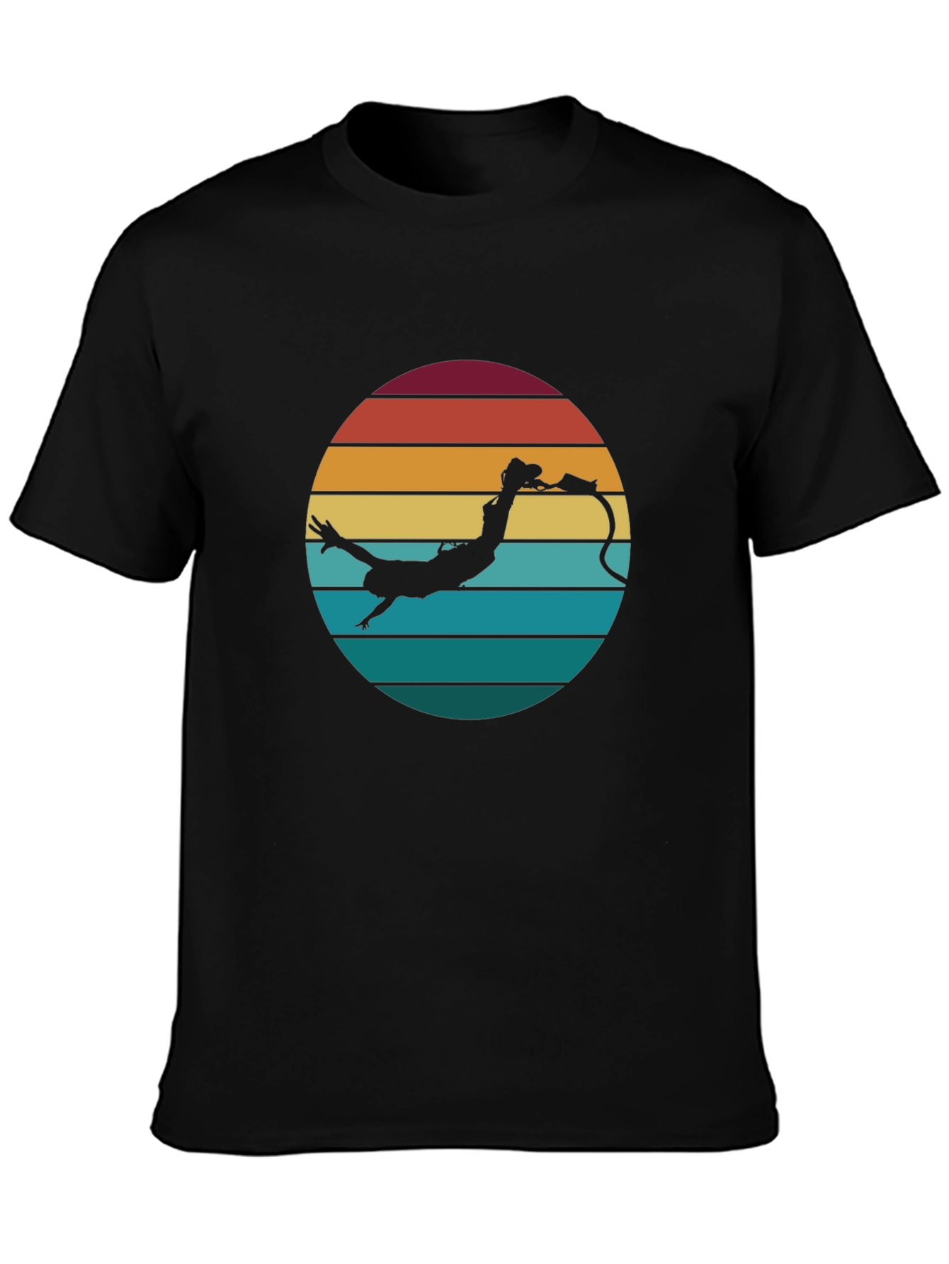 Retro Bungee Jumper T-Shirt - Black