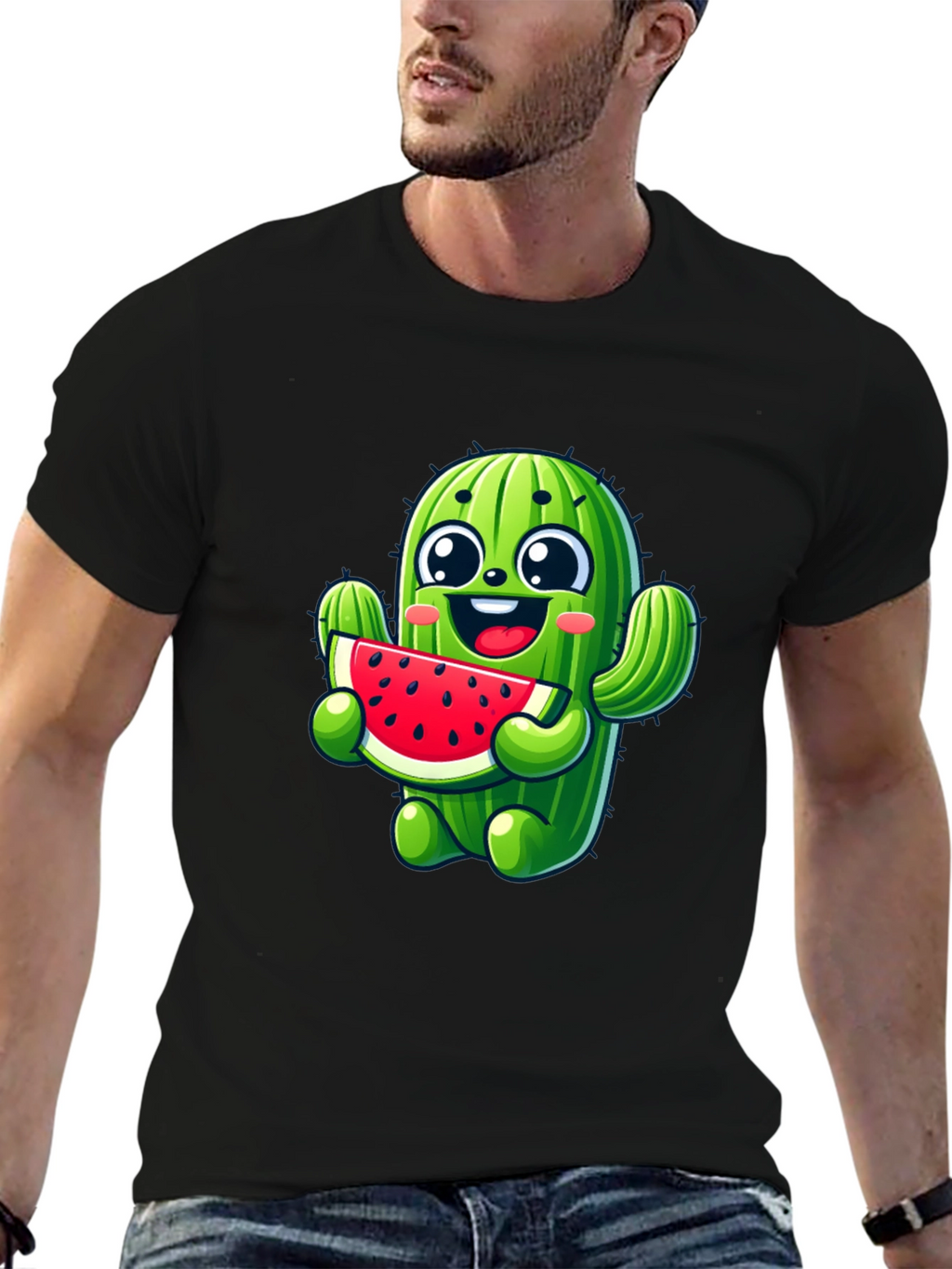 Cactus Watermelon Black T-Shirt