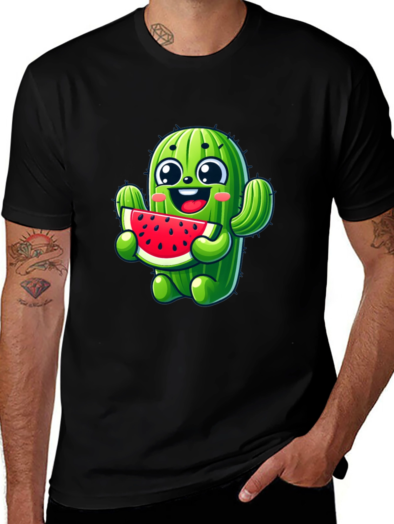 Cactus Watermelon Black T-Shirt