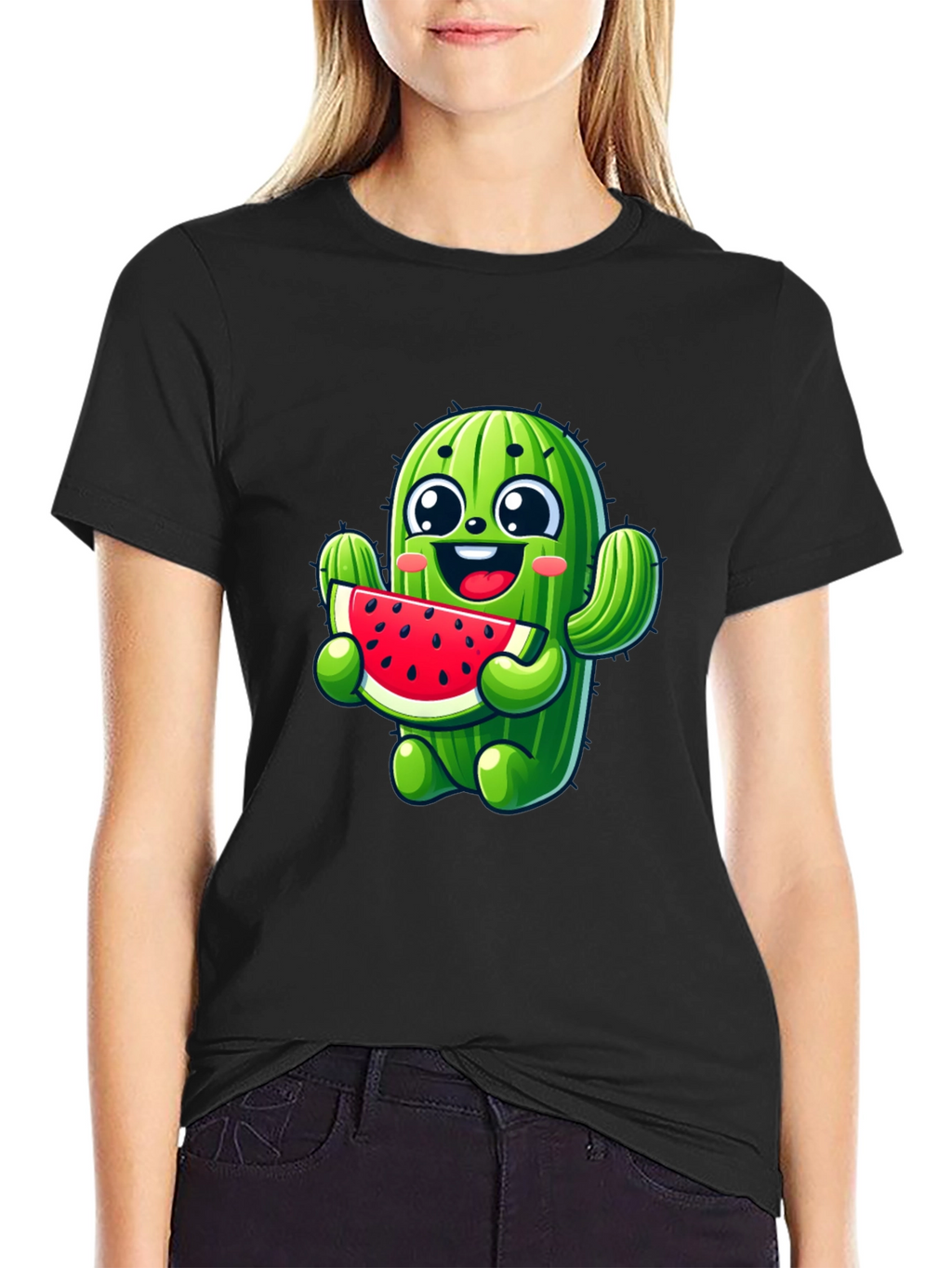 Cactus Watermelon Black T-Shirt