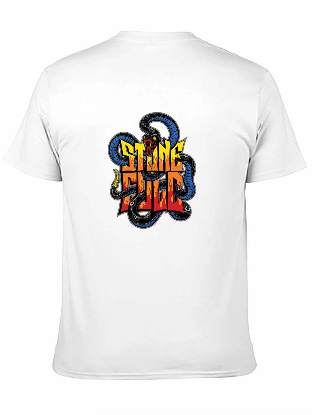 Stone Full Snake Graphic Tee - Mens Black T-Shirt