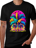 Vibrant Palm Tree Graphic T-Shirt