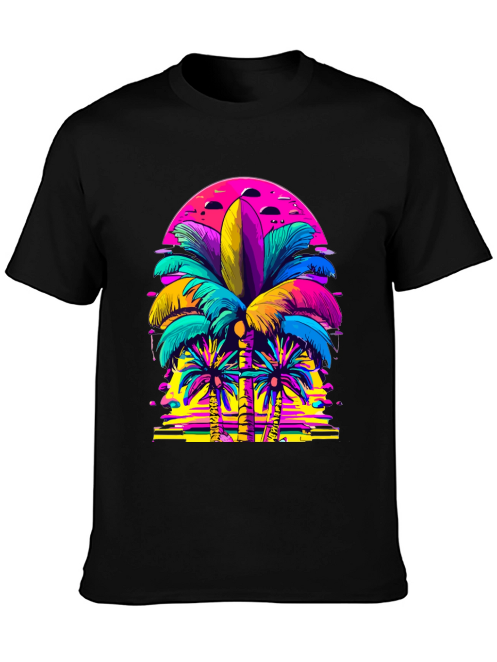 Vibrant Palm Tree Graphic T-Shirt