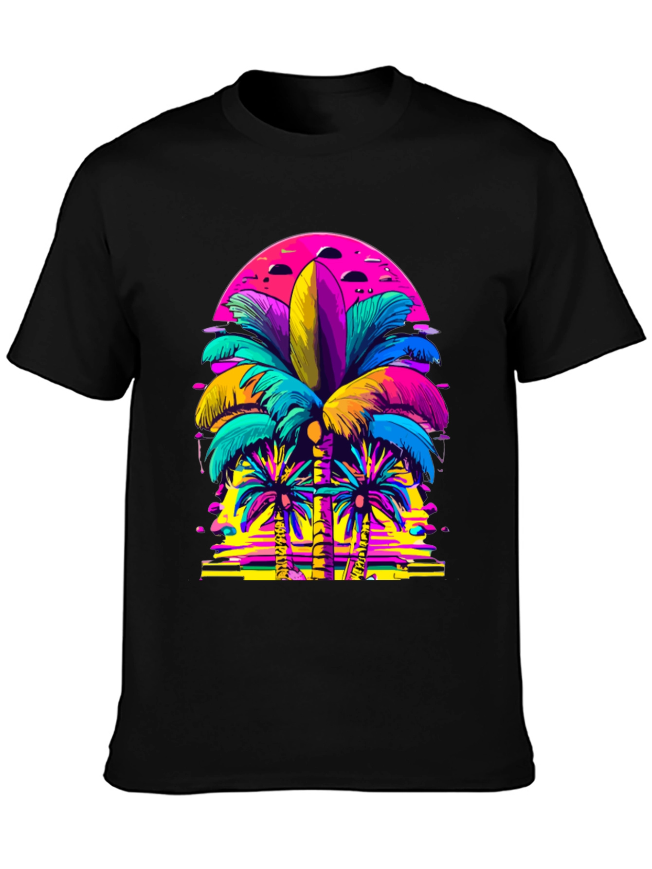 Vibrant Palm Tree Graphic T-Shirt