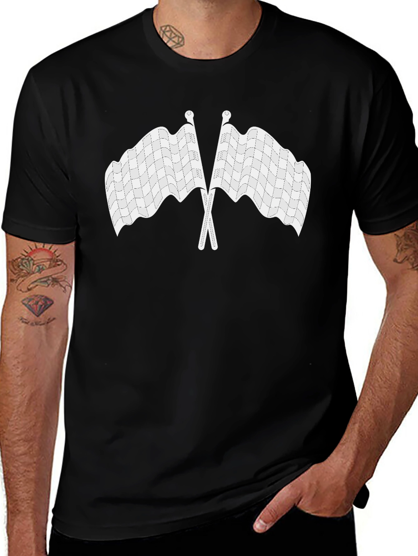 Checkered Flag Graphic Tee - Racing Enthusiast Shirt