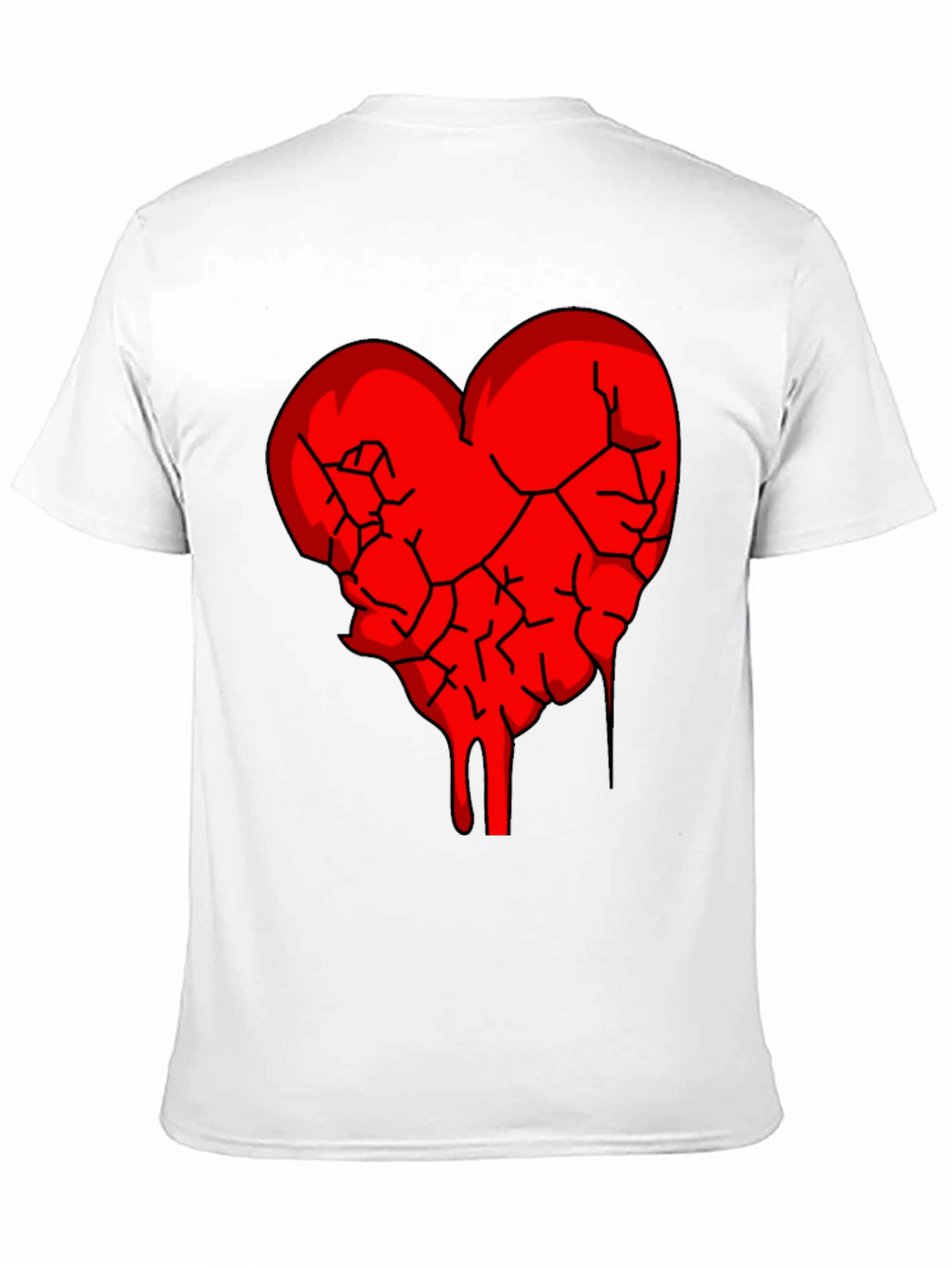 Broken Heart Graphic Tee - Black Cotton Blend