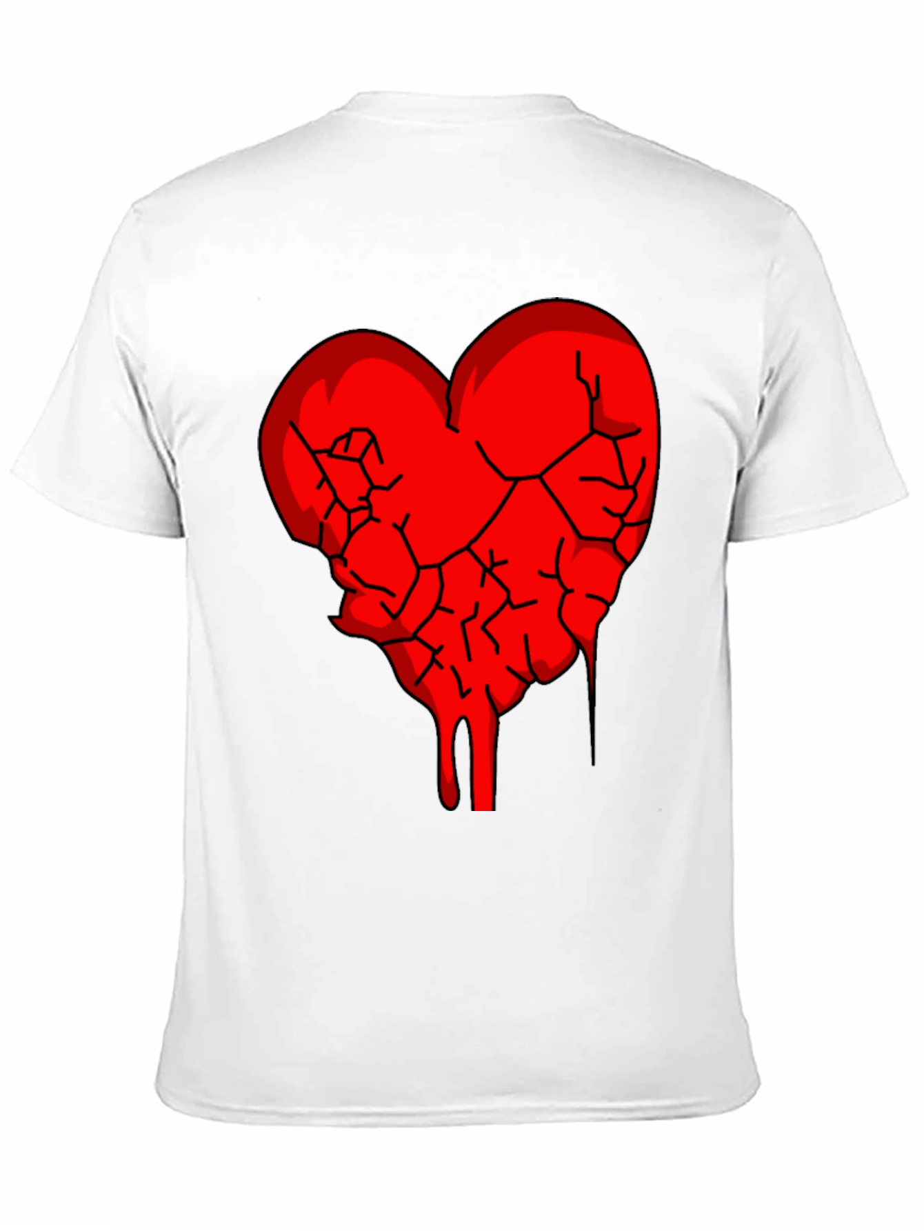 Broken Heart Graphic Tee - Black Cotton Blend