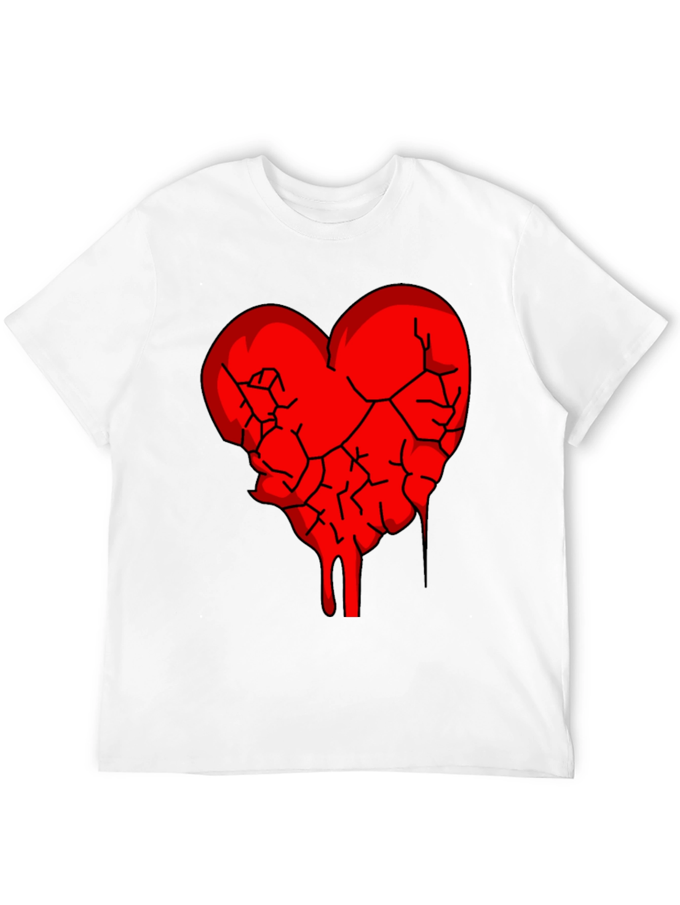 Broken Heart Graphic Tee - Black Cotton Blend