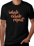Inhale Exhale Repeat Graphic Tee - Black