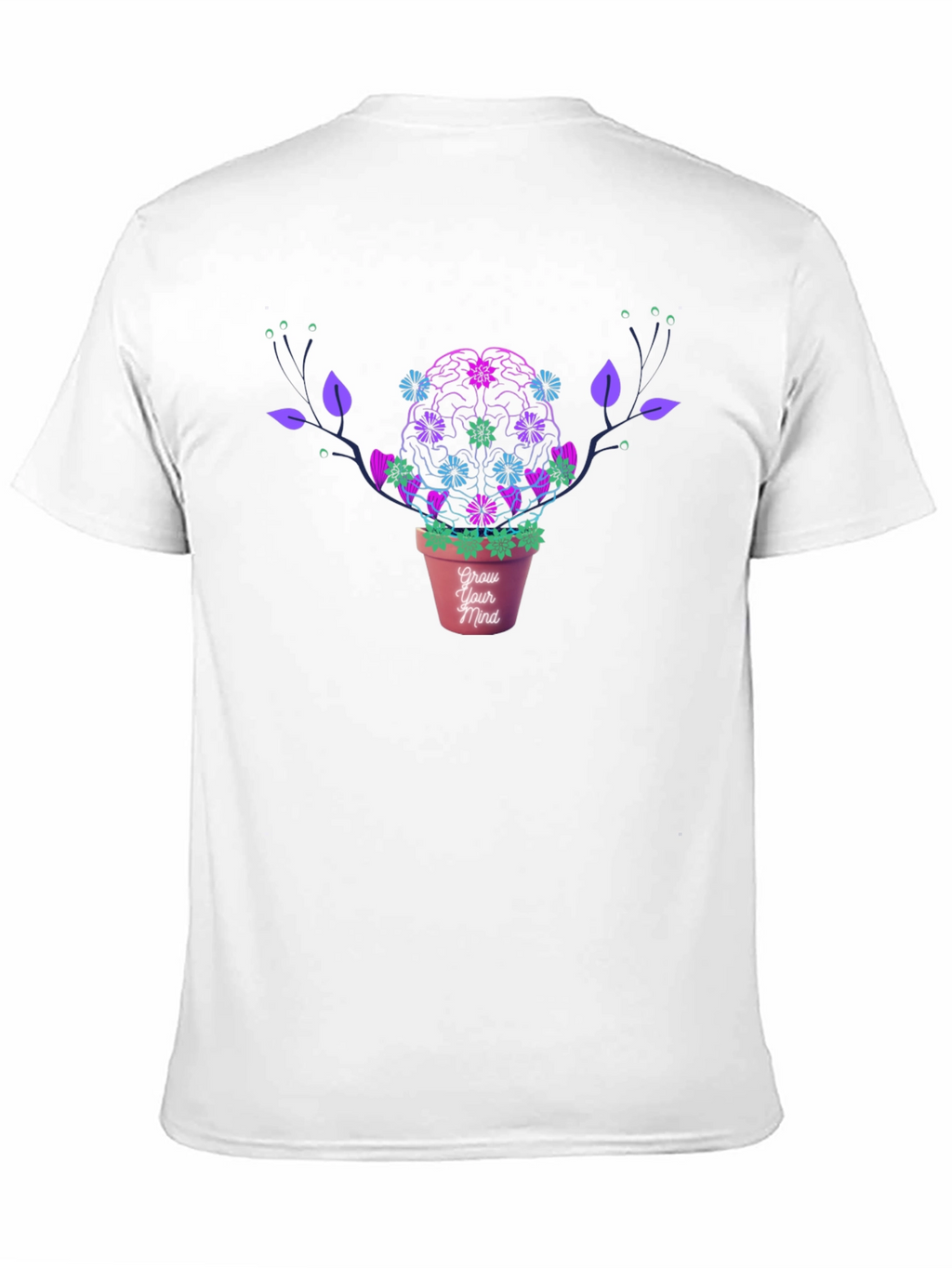 Grow Your Mind Brain Plant T-Shirt - Black