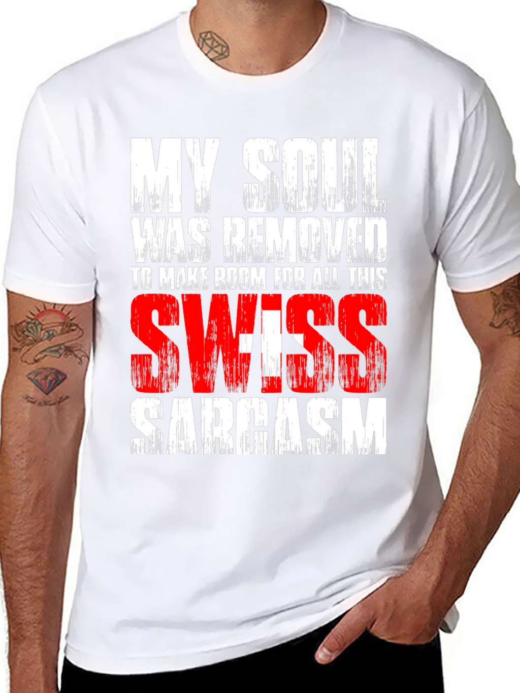 Swiss Sarcasm T-Shirt - Soul Removed Design